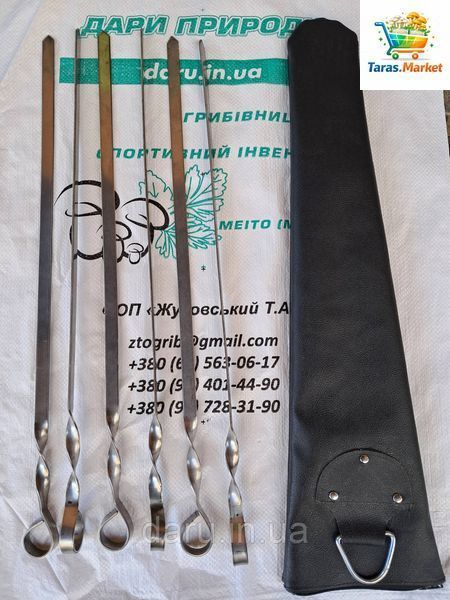 Шампури 6 шт 600х15х 3 мм + чохол кирза 2652700476 фото