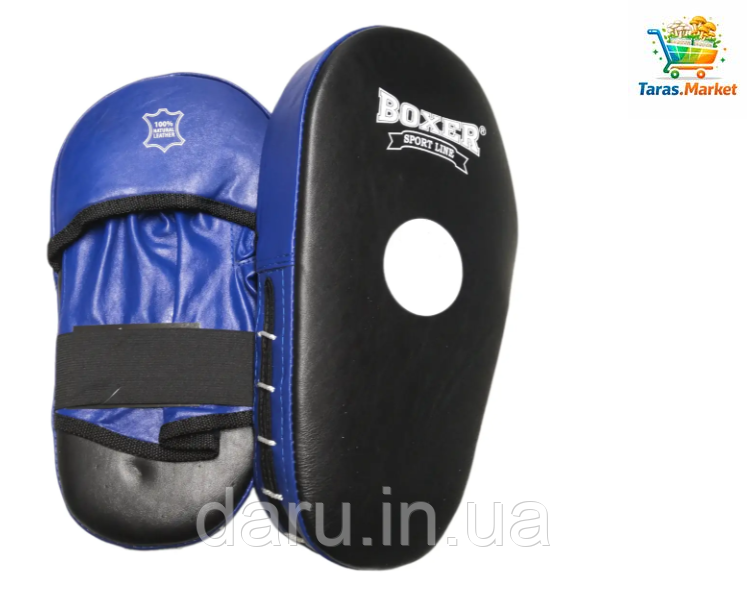 Лапи кікбоксерські прямі подовжені шкіра Boxer Sport Line 2451098520 фото