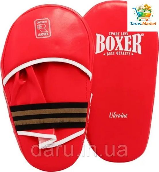 Лапи кікбоксерські прямі подовжені шкірвініл Boxer Sport Line 2716719658 фото