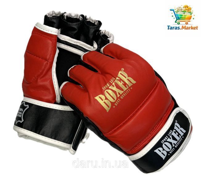Рукавички для змішаних видів єдиноборств ММА "NEW" BOXER Sport Line Шкірвініл M ( чорні, сині, червоні) 2453883401 фото