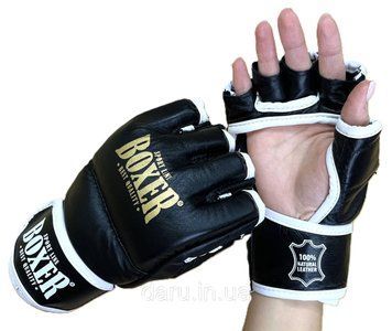 Рукавички для змішаних видів єдиноборств ММА "NEW" BOXER Sport Line Шкіра S ( чорні, сині, червоні) 2453888687 фото